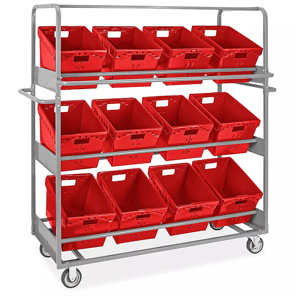 Four-tier picking cart with 16 bins